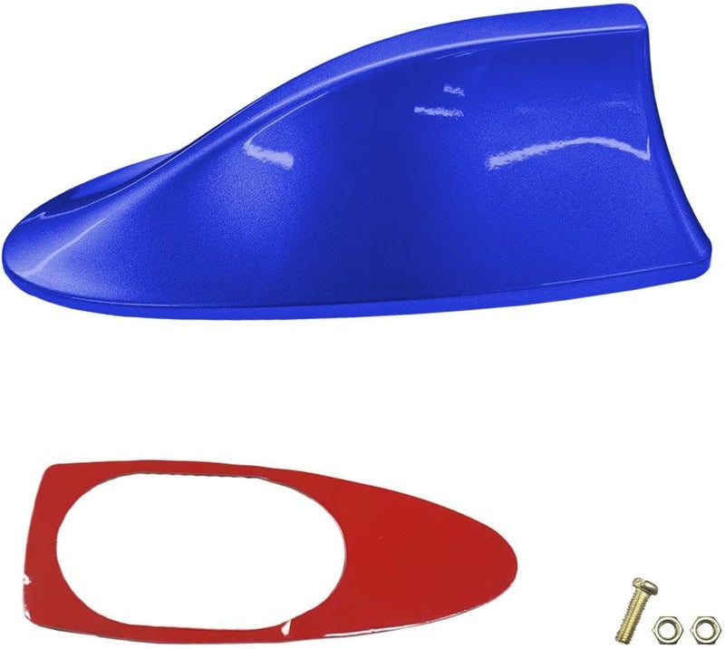 LHDOS Car Shark Fin Antenna Cover, Plastic Automotive Signal Roof Aerial Base Cover with Adhesive Tape, Universal Vehicle Decorative Replacement Accessories for Car Truck SUV (Blue) - Image 1